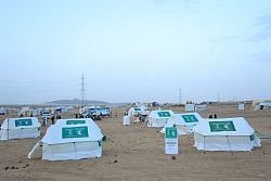 KSrelief Provides Tents and Shelters to Families Affected by Rain in Marib