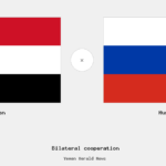 Yemen and Russia flags