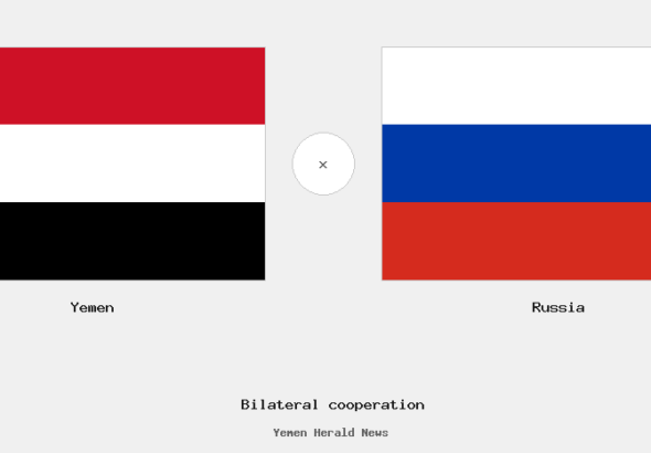 Yemen and Russia flags