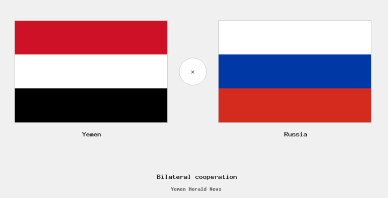 Yemen and Russia flags