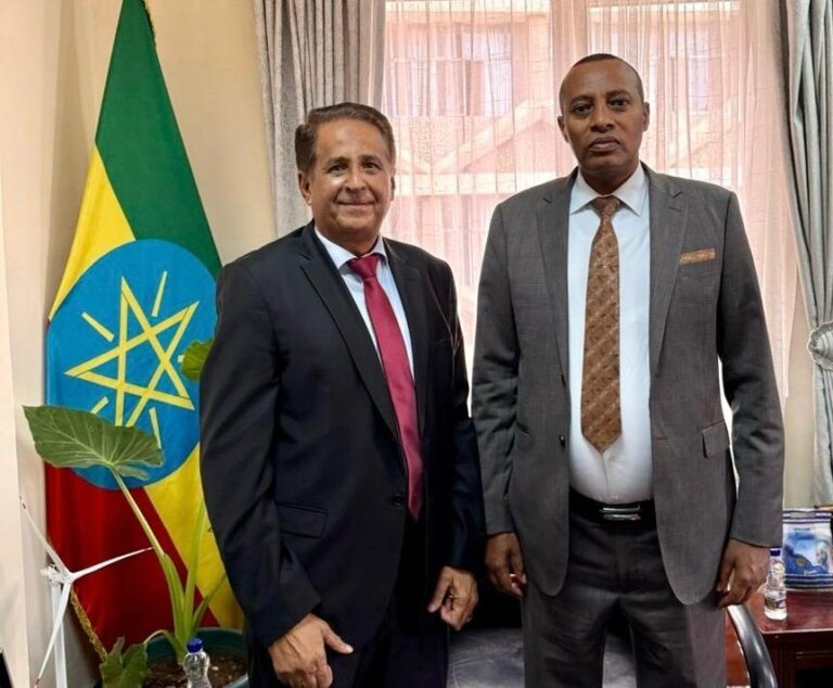 In Addis Ababa, Ethiopia, Yemen's Acting Ambassador talks joint cooperation.