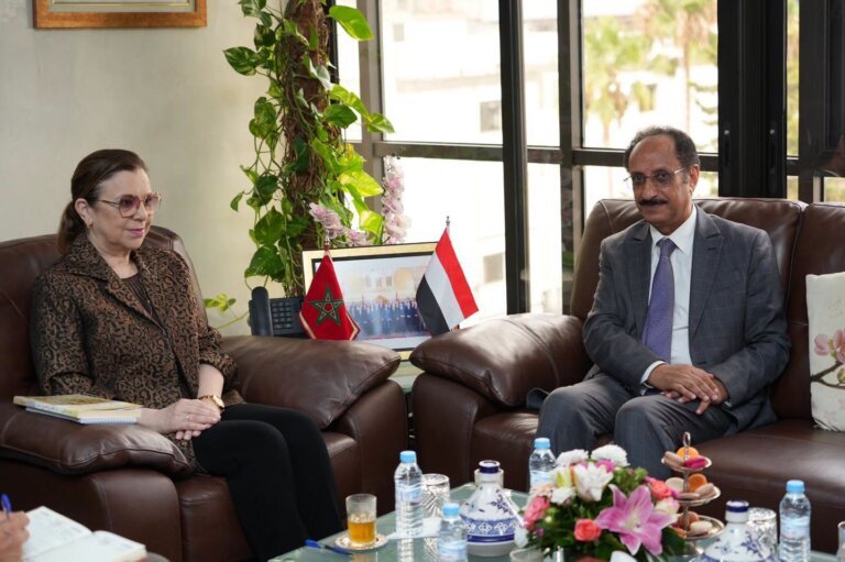 The Minister of Solidarity and Social Integration of Morocco meets Yemen's ambassador.
