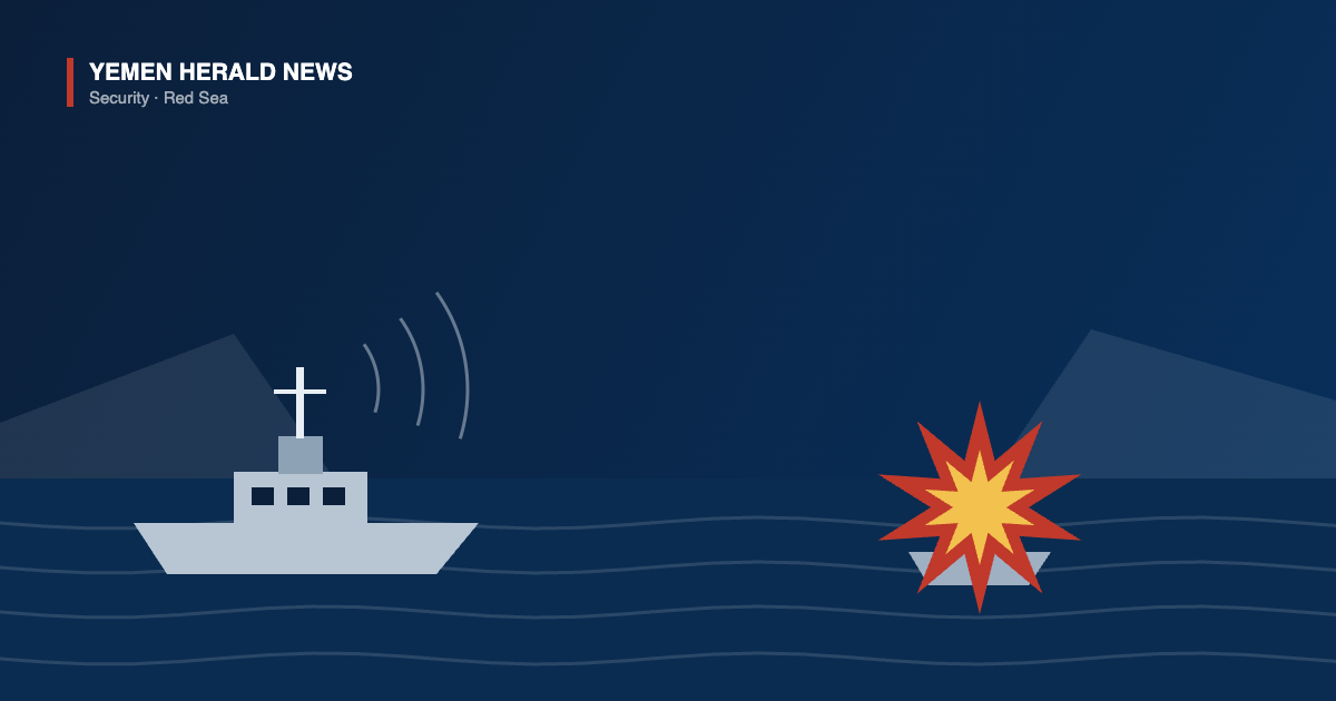 Illustration of a naval patrol vessel tracking a small explosive boat destroyed in a burst within a narrow strait.