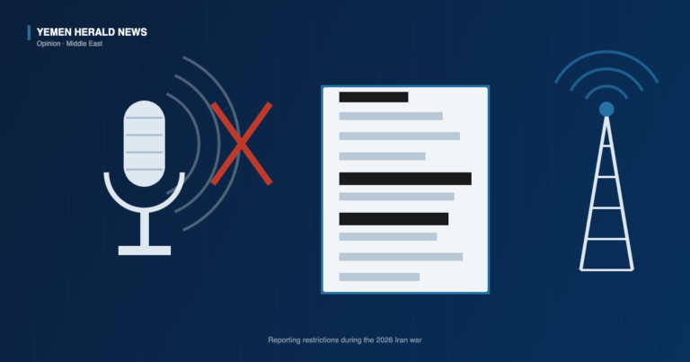 Illustration of a microphone beside a redacted document and a broadcast tower emitting a blocked signal, on a dark navy background