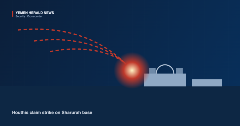 Illustration of missile trails arcing toward a military base with a radar dome and a blast point