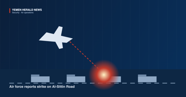 Illustration of a military aircraft with a strike line toward a road convoy and a blast point
