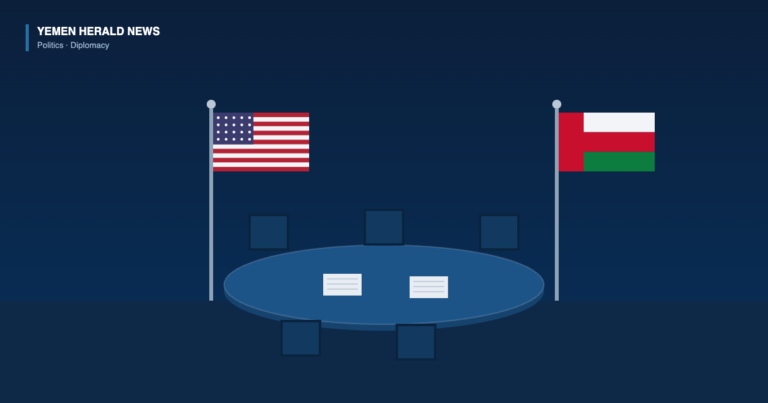 Illustration of United States and Oman flags beside a meeting table