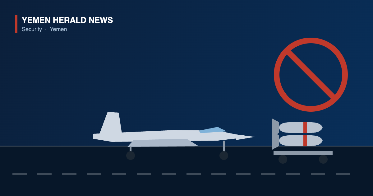 Illustration of a parked military jet beside a trolley of bombs with a red prohibition sign over it