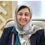 Portrait of Belqis Abu Asbu, identified by Saba as a deputy chairwoman of Yemen Consultation and Reconciliation Commission