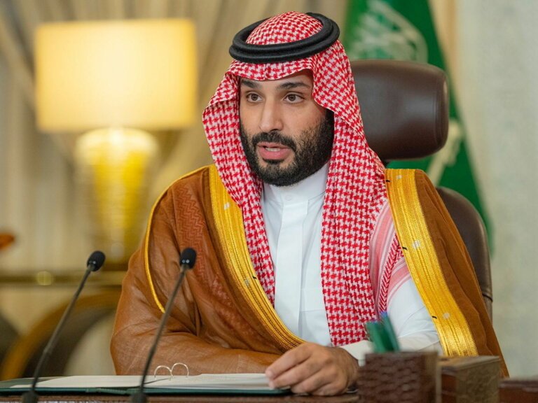 Saudi Crown Prince Mohammed bin Salman delivers the annual royal address to the Shura Council in Riyadh