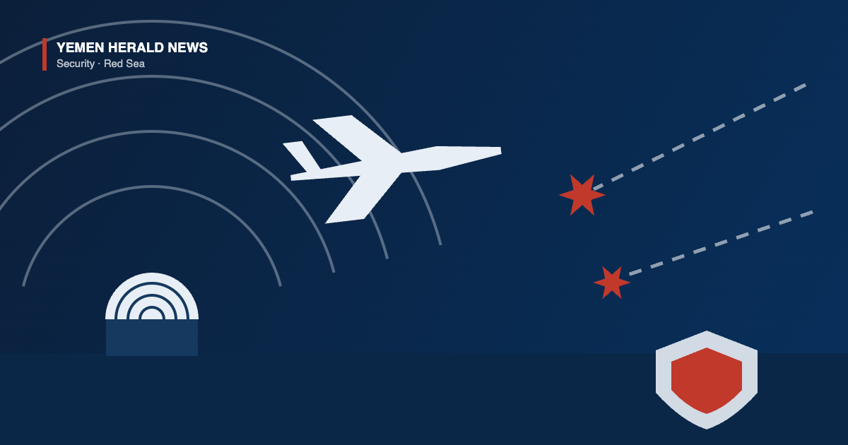 Illustration of a fighter jet and a radar dome with defensive arcs intercepting two incoming missile trails above a shield