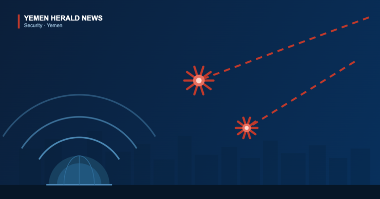 Illustration of a radar dome with sweep arcs over a city skyline and two incoming missile trails ending in intercept bursts