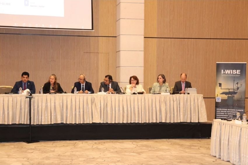 Yemeni ministers and international partners at the opening session of the I-WISE water and irrigation project mission in Amman
