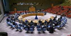 The UN Security Council chamber in New York, where Yemen submitted a letter over missile attacks in Aden